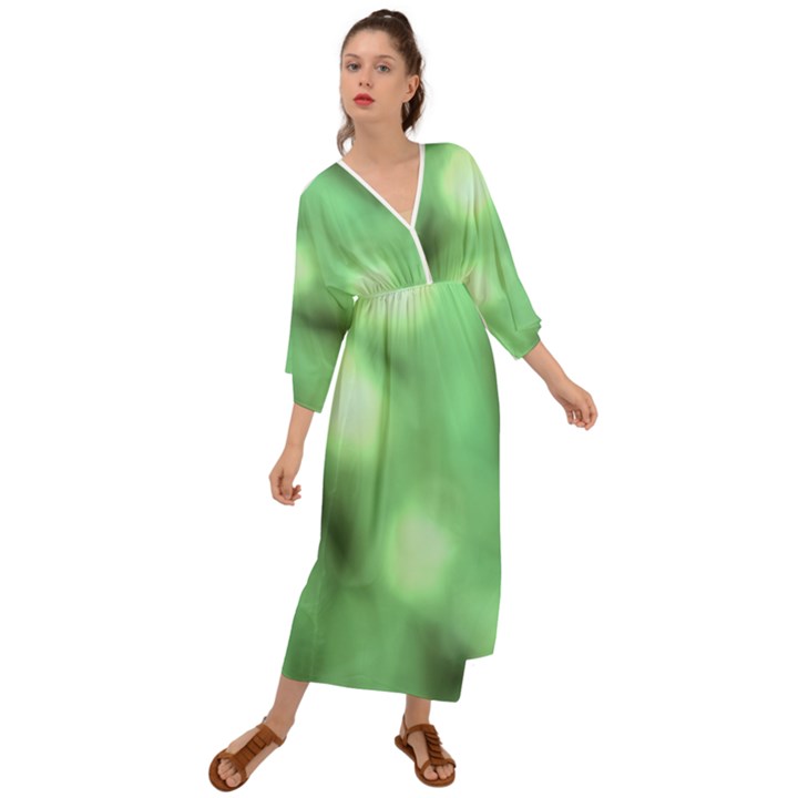 Green Vibrant Abstract No4 Grecian Style  Maxi Dress