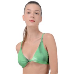 Green Vibrant Abstract No4 Knot Up Bikini Top