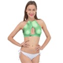 Green Vibrant Abstract No4 Cross Front Halter Bikini Top View1