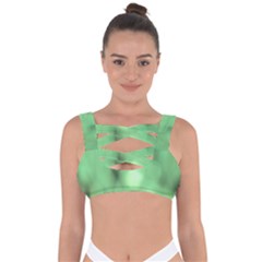 Green Vibrant Abstract No4 Bandaged Up Bikini Top