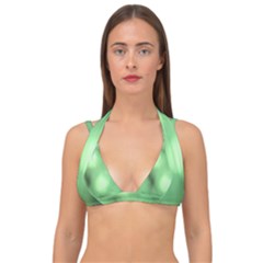 Green Vibrant Abstract No4 Double Strap Halter Bikini Top