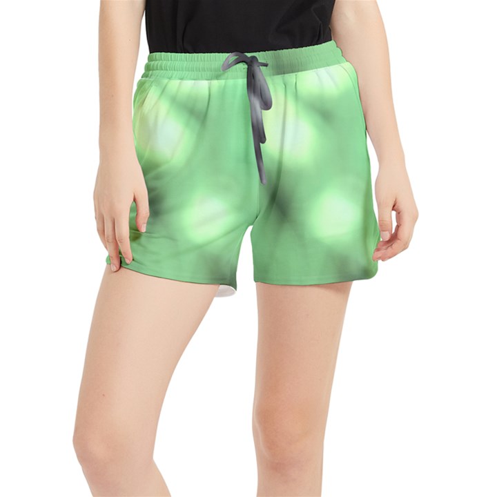 Green Vibrant Abstract No4 Women s Runner Shorts