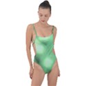 Green Vibrant Abstract No4 Tie Strap One Piece Swimsuit View1