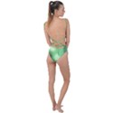 Green Vibrant Abstract No4 Tie Strap One Piece Swimsuit View2