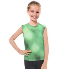 Green Vibrant Abstract No4 Kids  Mesh Tank Top