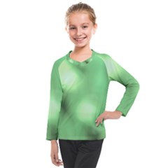 Green Vibrant Abstract No4 Kids  Long Mesh Tee