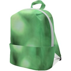 Green Vibrant Abstract No4 Zip Up Backpack