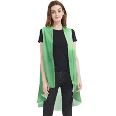 Green Vibrant Abstract No4 Sleeveless Chiffon Waistcoat Shirt