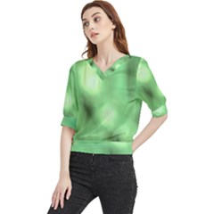 Green Vibrant Abstract No4 Quarter Sleeve Blouse