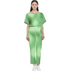 Green Vibrant Abstract No4 Batwing Lightweight Jumpsuit by DimitriosArt