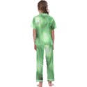 Green Vibrant Abstract No4 Kids  Satin Short Sleeve Pajamas Set View2