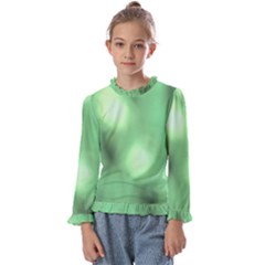 Green Vibrant Abstract No4 Kids  Frill Detail Tee