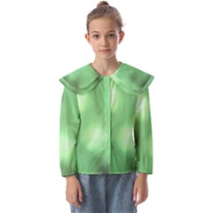 Green Vibrant Abstract No4 Kids  Peter Pan Collar Blouse