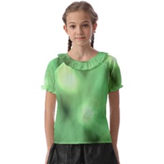 Green Vibrant Abstract No4 Kids  Frill Chiffon Blouse