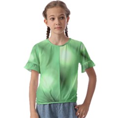 Green Vibrant Abstract No4 Kids  Cuff Sleeve Scrunch Bottom Tee