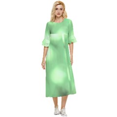 Green Vibrant Abstract No4 Double Cuff Midi Dress