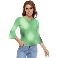 Green Vibrant Abstract No4 Bell Sleeve Top