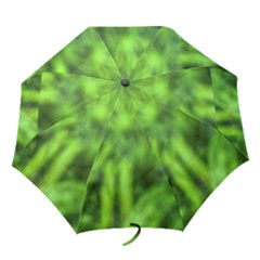 Green Abstract Stars Folding Umbrellas by DimitriosArt