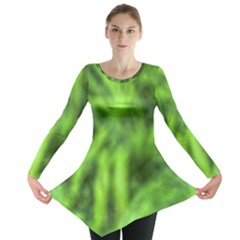 Green Abstract Stars Long Sleeve Tunic  by DimitriosArt