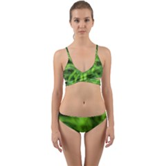 Green Abstract Stars Wrap Around Bikini Set by DimitriosArt