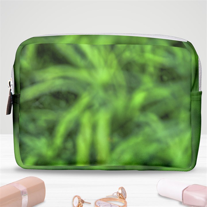 Green Abstract Stars Make Up Pouch (Medium)