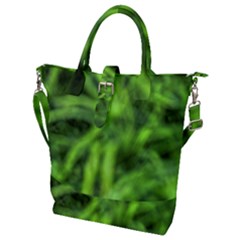 Green Abstract Stars Buckle Top Tote Bag by DimitriosArt