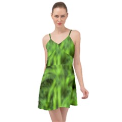 Green Abstract Stars Summer Time Chiffon Dress by DimitriosArt