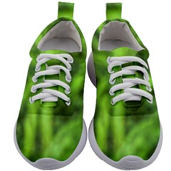 Green Abstract Stars Kids Athletic Shoes by DimitriosArt