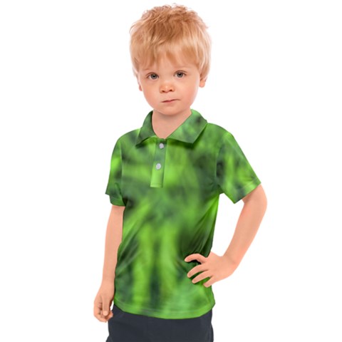 Green Abstract Stars Kids  Polo Tee by DimitriosArt