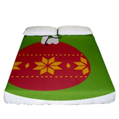 Seasons Greeting Christmas Ornament  Fitted Sheet (queen Size) by mountainmushroomfamily