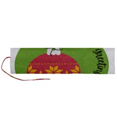 Seasons Greeting Christmas Ornament  Roll Up Canvas Pencil Holder (l) by mountainmushroomfamily