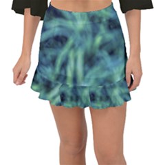 Blue Abstract Stars Fishtail Mini Chiffon Skirt