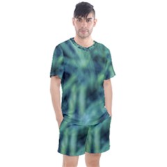 Blue Abstract Stars Men s Mesh Tee And Shorts Set