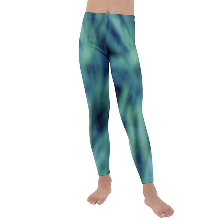 Blue Abstract Stars Kids  Lightweight Velour Leggings