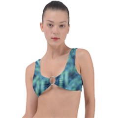 Blue Abstract Stars Ring Detail Bikini Top