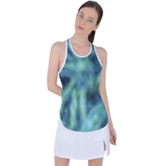 Blue Abstract Stars Racer Back Mesh Tank Top