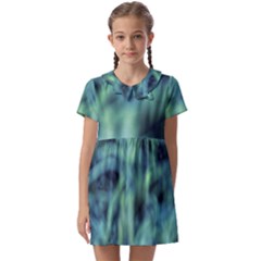 Blue Abstract Stars Kids  Asymmetric Collar Dress