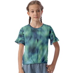 Blue Abstract Stars Kids  Cuff Sleeve Scrunch Bottom Tee