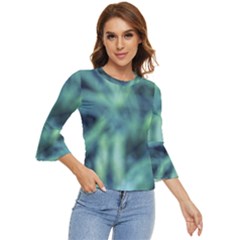 Blue Abstract Stars Bell Sleeve Top