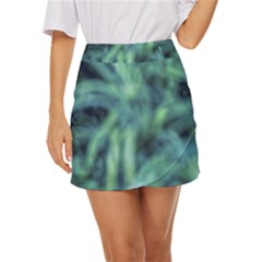 Blue Abstract Stars Mini Front Wrap Skirt