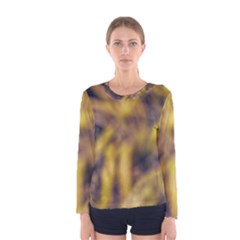 Yellow Abstract Stars Women s Long Sleeve Tee