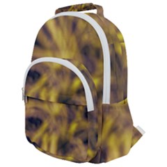 Yellow Abstract Stars Rounded Multi Pocket Backpack