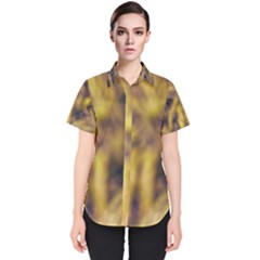 Yellow Abstract Stars Women s Short Sleeve Shirt