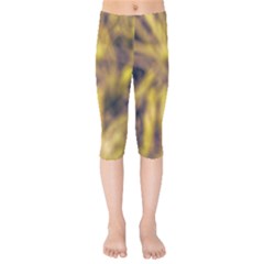 Yellow Abstract Stars Kids  Capri Leggings  by DimitriosArt