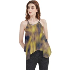 Yellow Abstract Stars Flowy Camisole Tank Top