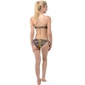 Yellow Abstract Stars Twist Bandeau Bikini Set View2