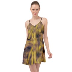 Yellow Abstract Stars Summer Time Chiffon Dress