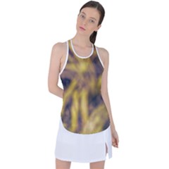 Yellow Abstract Stars Racer Back Mesh Tank Top by DimitriosArt