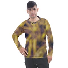 Yellow Abstract Stars Men s Pique Long Sleeve Tee