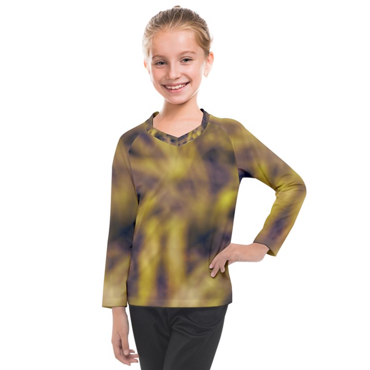 Yellow Abstract Stars Kids  Long Mesh Tee